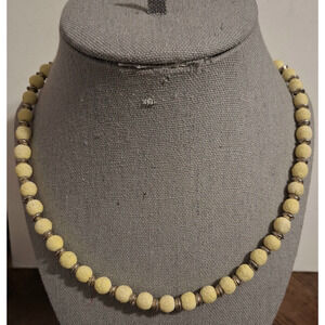 Vintage Yellow Sponge Coral Bead Necklace 24 inch Nature Ocean